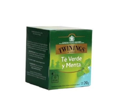 TE TWININGS VERDE Y MENTA 10 SOBRES