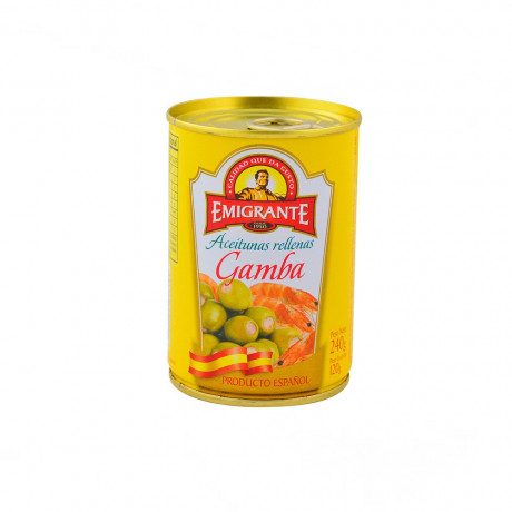 ACEITUNAS EL EMIGRANTE CON  GAMBA 240 GRAMOS