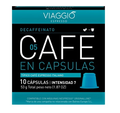 VIAGGIO CAFE EN CAPSULAS DECAFFEINATO X 10        