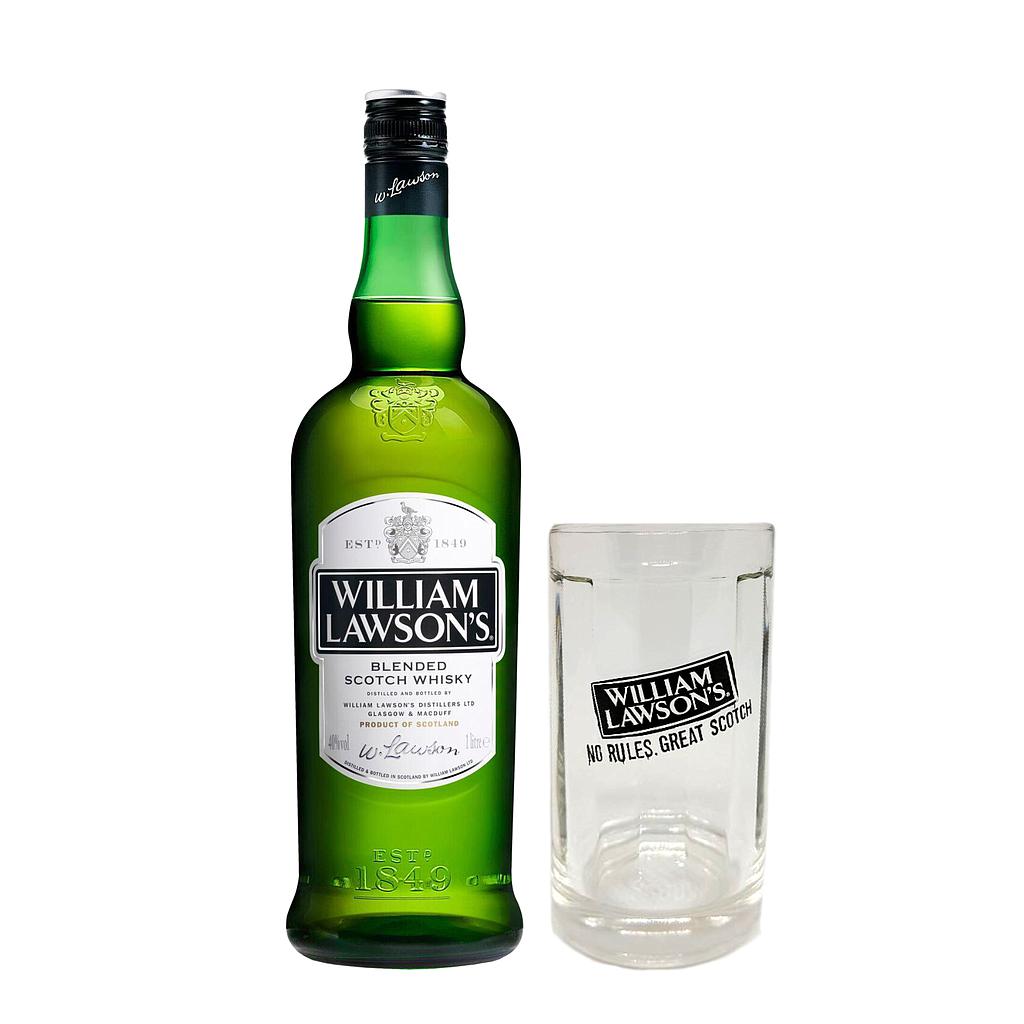 WHISKY ESCOCES WILLIAM LAWSONS 1L + VASO