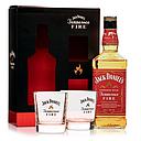 WHISKY AMERICANO JACK DANIEL'S FIRE 750ML + 2 VASOS