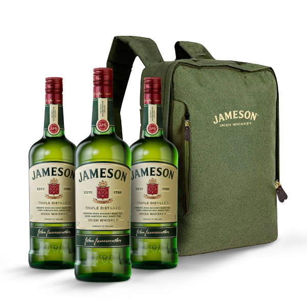 3 WHISKEY JAMESON 1 LITRO + MOCHILA JAMESON DE REGALO