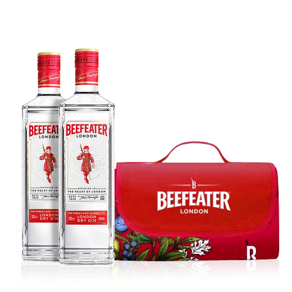 2 GIN BEEFEATER 750 ML + BEACHMAT BEEFEATER DE REGALO
