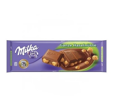 CHOCOLATE MILKA CARAMELO Y AVELLANA 300 GRAMOS
