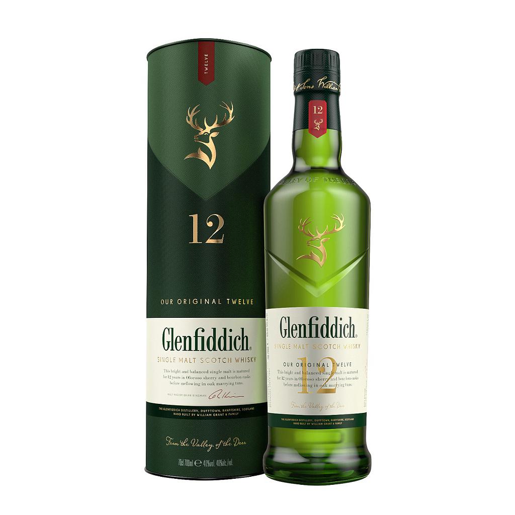 WHISKY DE MALTA ESCOCES GLENFIDDICH 12 AÑOS 750 ML