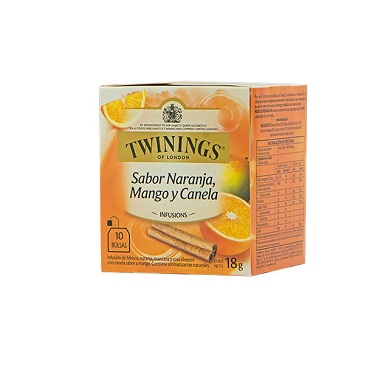 TE TWININGS NARANJA, MANGO Y CANELA 10 SOBRES