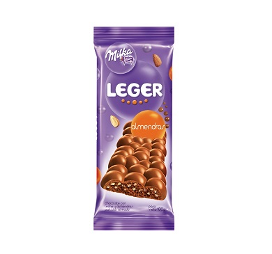 CHOCOLATE MILKA LEGER ALMENDRAS 110 GRAMOS