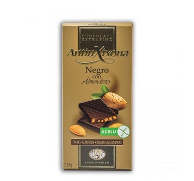 CHOCOLATE ANTIU XIXONA DARK ALMENDRAS 125 GRAMOS