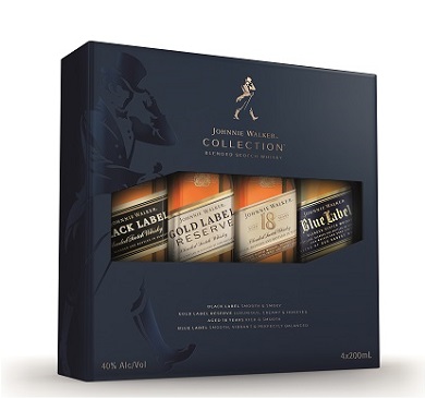 WHISKY ESCOCES JOHNNIE WALKER COLLECTION 4X200 ML