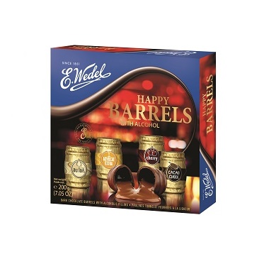 BOMBONERA E.WEDEL HAPPY BARRELS ALCOHOL 200 GRAMOS