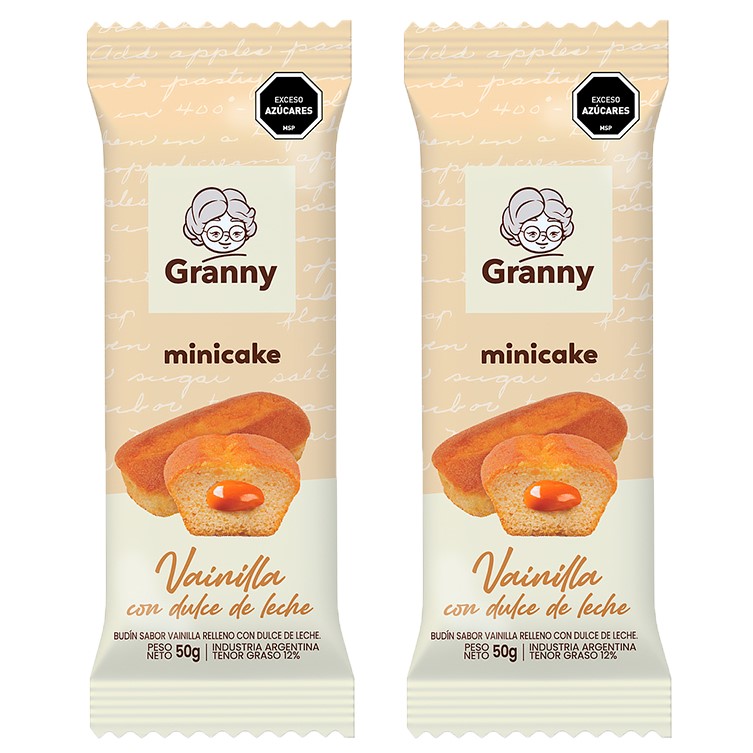 MINI CAKE GRANNY DULCE DE LECHE 40 GRAMOS X 2 UNIDADES